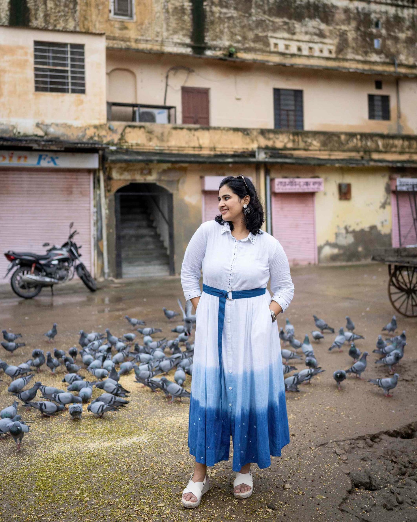 Masakalli hand embroidered ombre dress