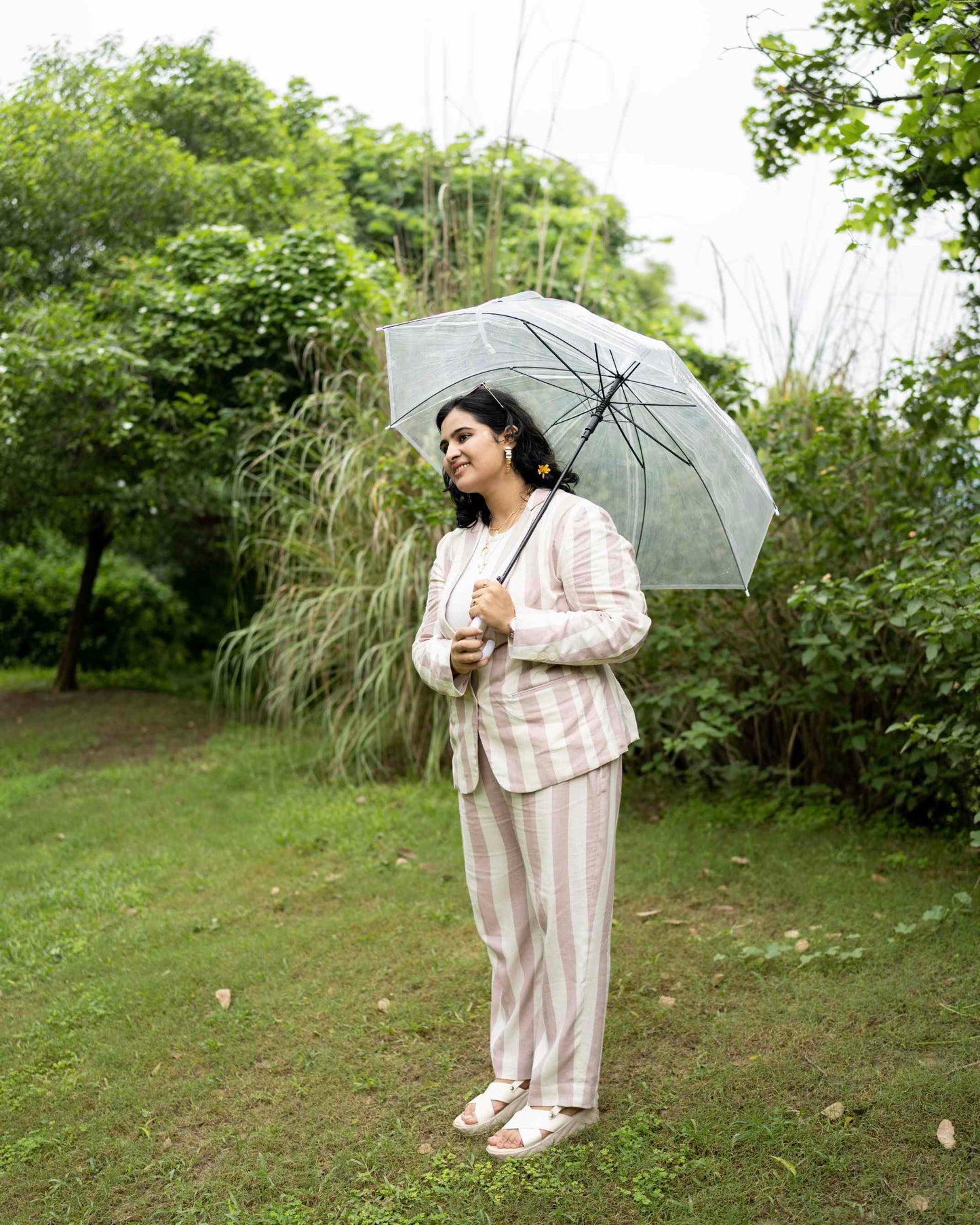 The Serenity Stripe Linen Blazer