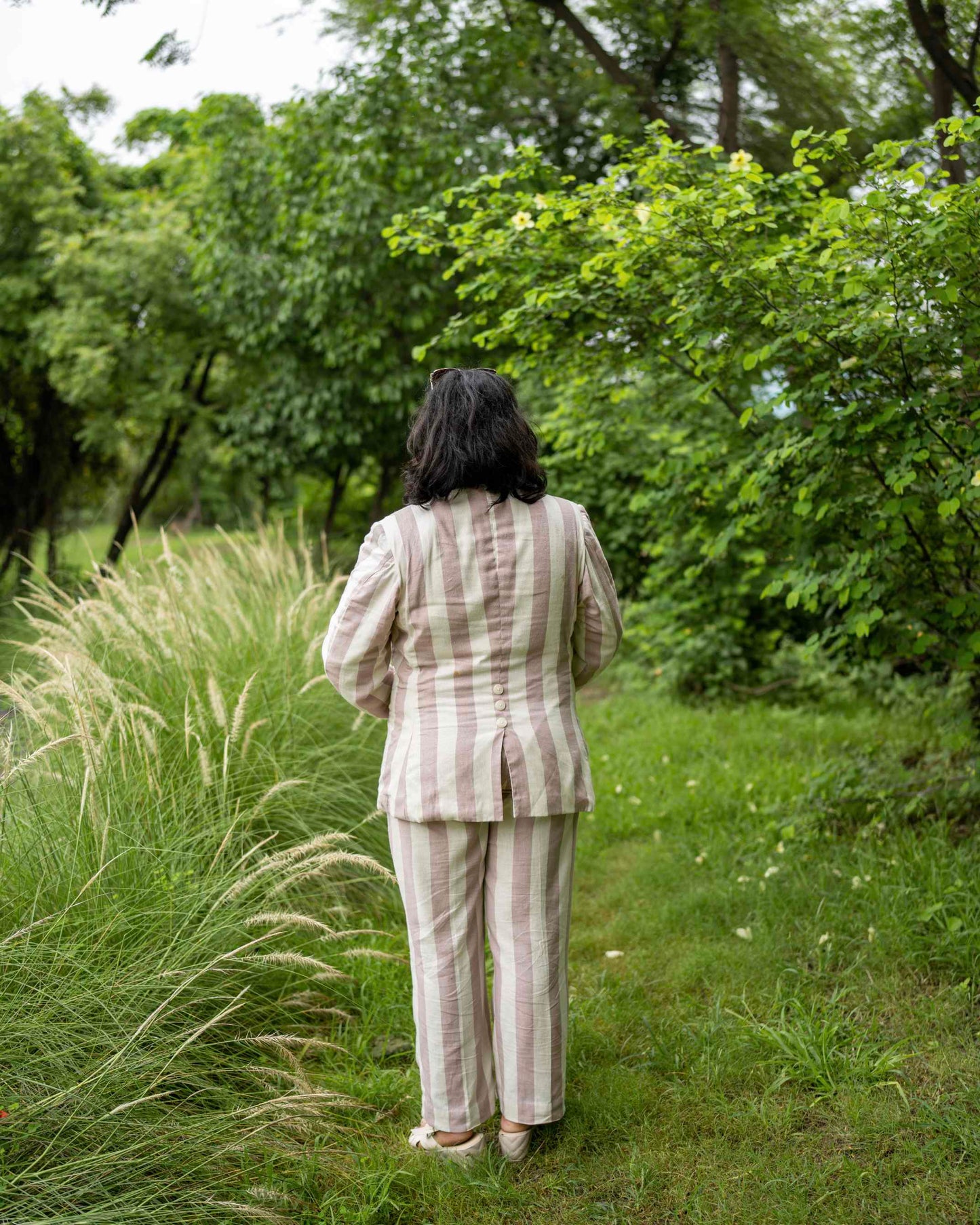 Linen stripe pants