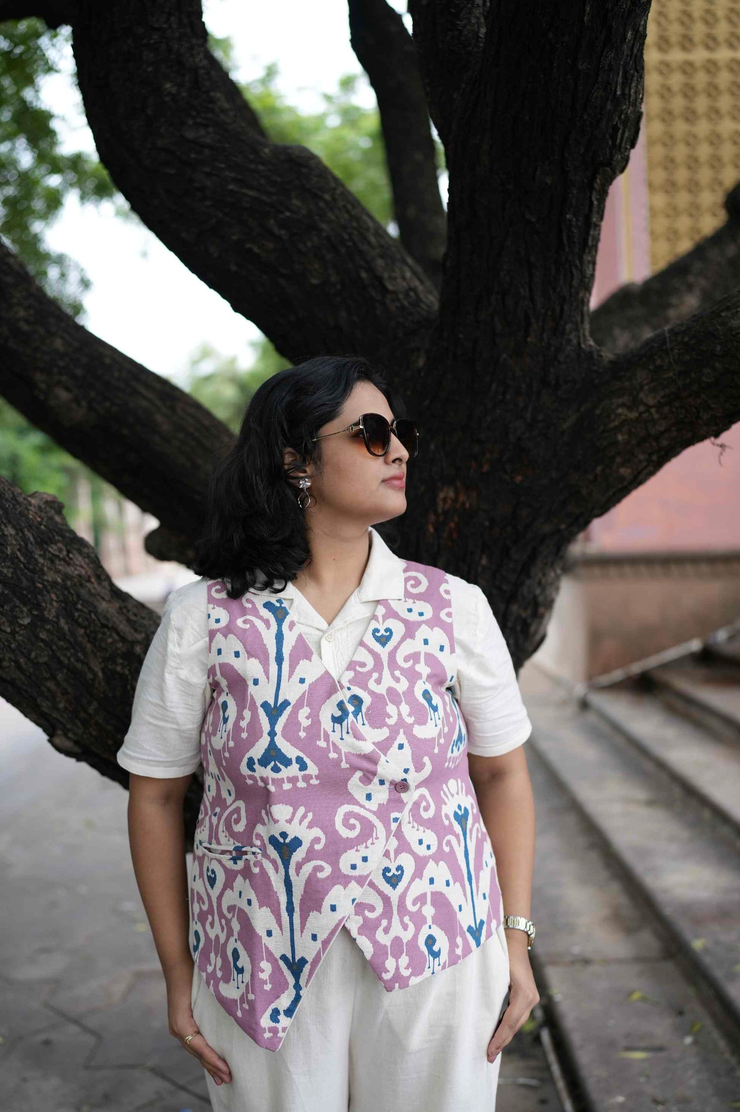 Lilac Charm Assymetrical Waistcoat