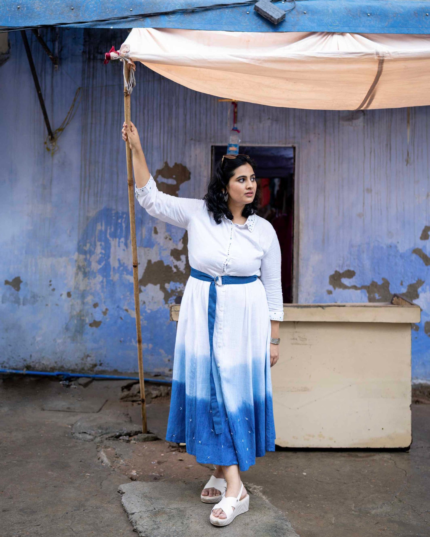Masakalli hand embroidered ombre dress