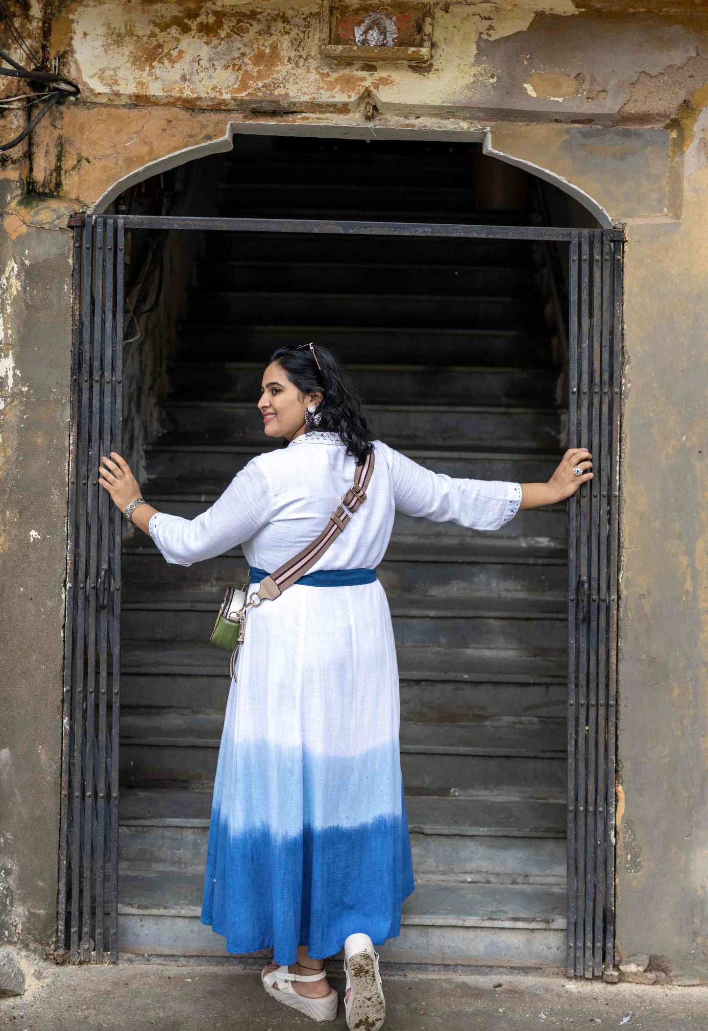 Masakalli hand embroidered ombre dress