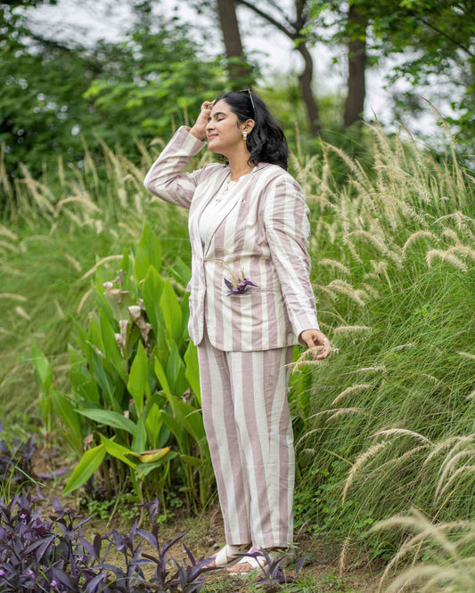 The Serenity Stripe Linen Blazer