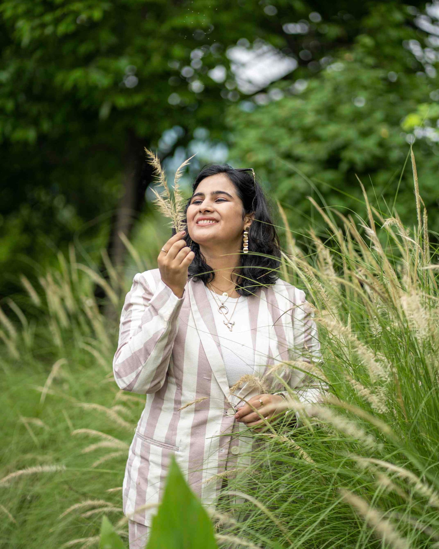The Serenity Stripe Linen Blazer